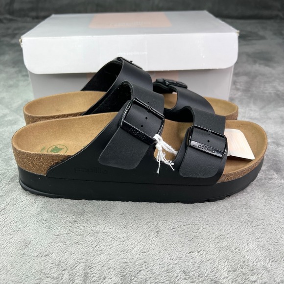 Birkenstock Papillio Arizona Pap Flex Platform Sandals Women 39 Black Narrow Fit - Picture 3 of 7